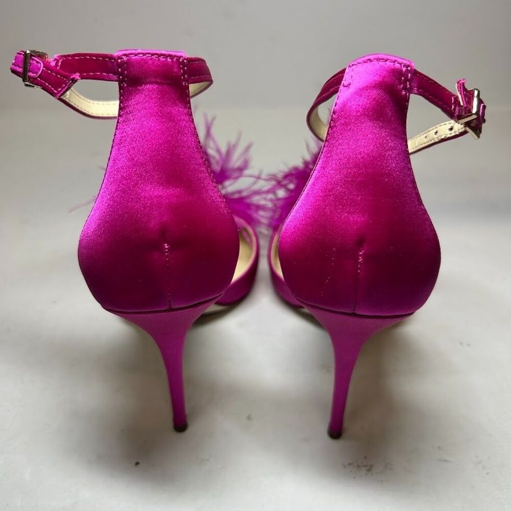 New Jessica Simpson Hot Pink Feather Pointed Toe Ankle Strap heel - Picture 5 of 7